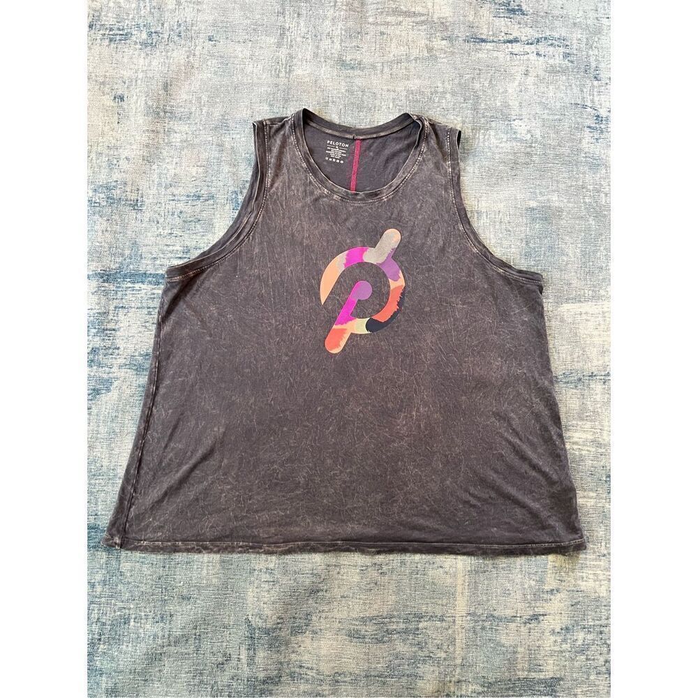 Peloton Distressed Gray Logo Tank Top Women's 1X